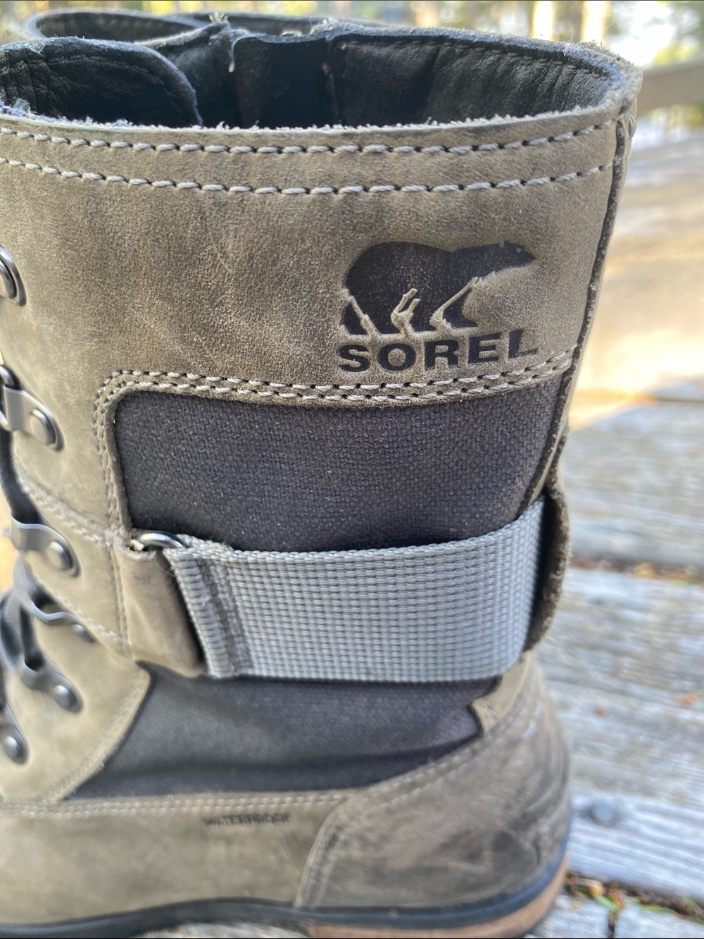 Sorel Emelie Conquest Waterproof Boot Quarry Women's Size 9 Side Zip Olive Green - Picture 2 of 10